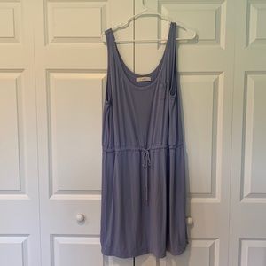 Lavender drawstring waist sleeveless t-shirt dress